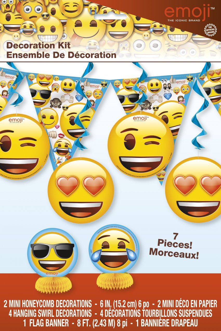 kit decoracion fiesta emoji 7 uds