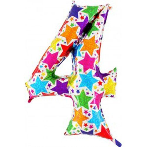 Globo Numero  4 Multicolor 86cm