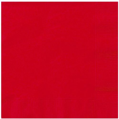 20 servilletas de papel rojo 33x33 cm