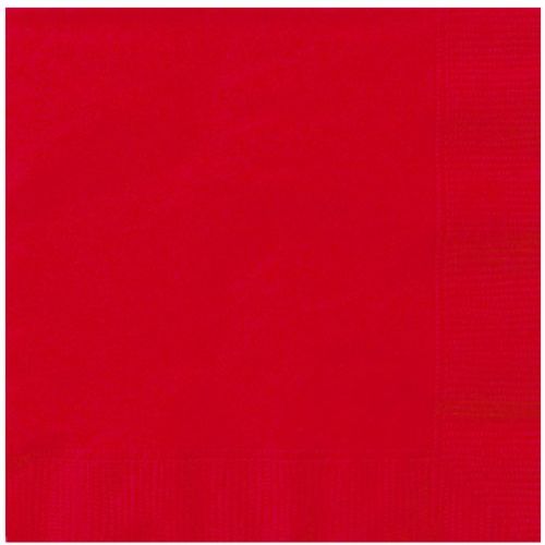 20 servilletas de papel rojo 33x33 cm