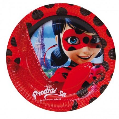 8 platos aventuras  Ladybug 23cm