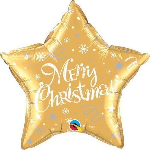 globo foil estrella merry christmas dorada de 51cm