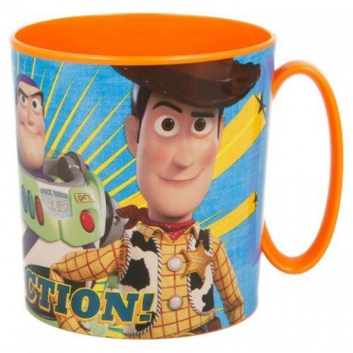 taza de toy story especial para microondas 350 ml amarilla dibujos buzz forky