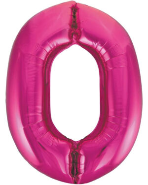 Globo Foil Número 0 Fucsia