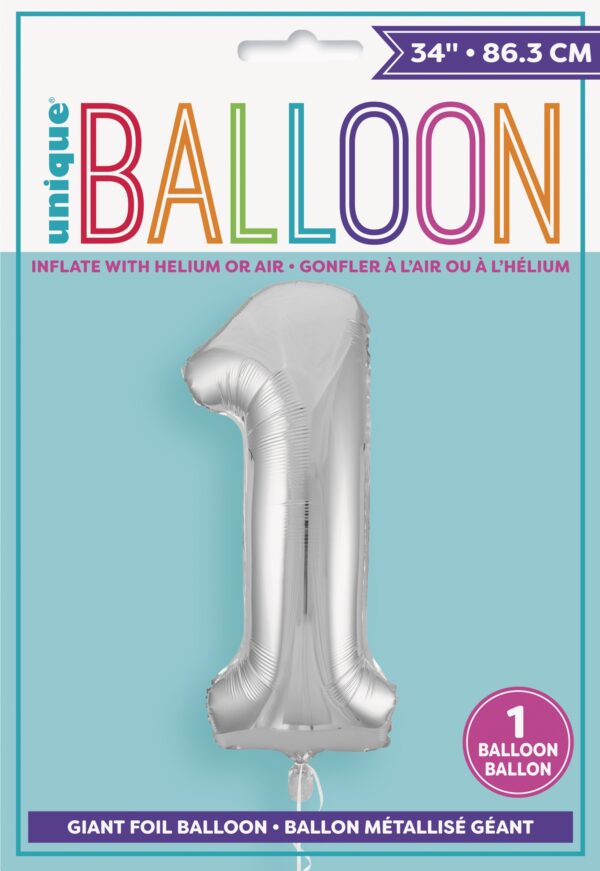 Globo Foil Número 1 Plata