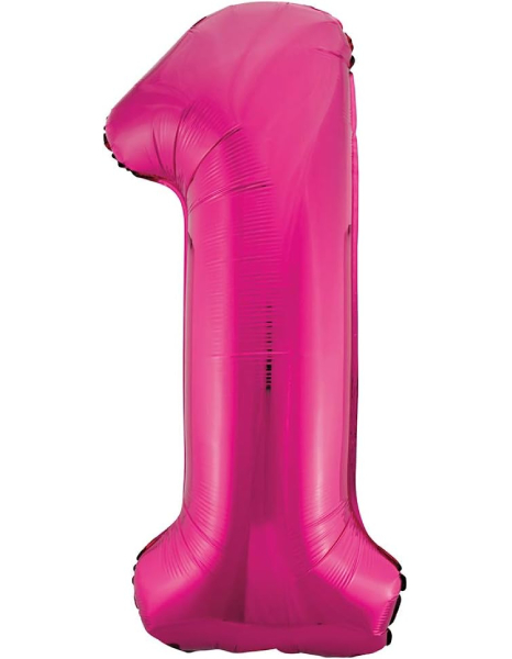 Globo Foil Número 1 Fucsia