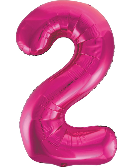 Globo Foil Número 2 Fucsia