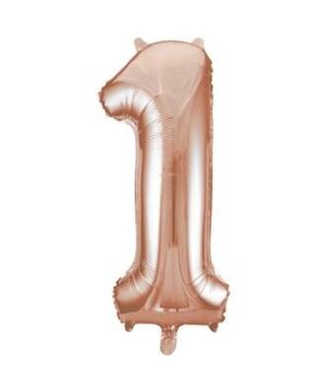 Globo Foil Número 1 Oro Rosa