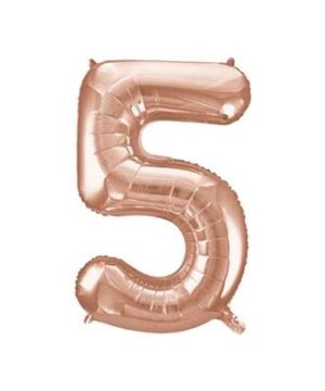 Globo Foil Número 5 Oro Rosa