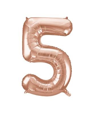 Globo Foil Número 5 Oro Rosa
