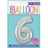 Globo Foil Número 6 Plata