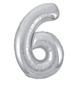 Globo Foil Número 6 Plata