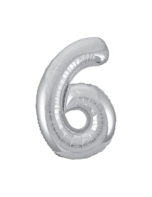 Globo Foil Número 6 Plata