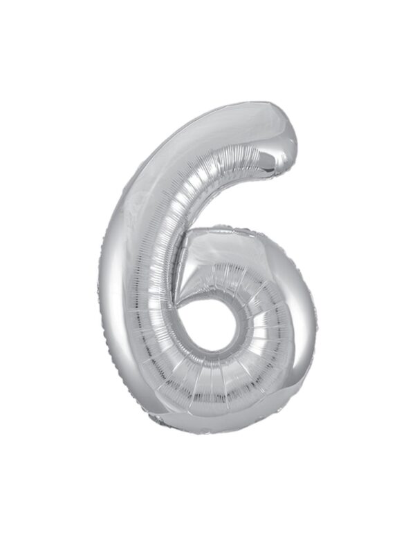 Globo Foil Número 6 Plata