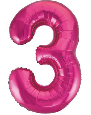 Globo Foil Número 3 Fucsia