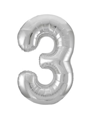 Globo Foil Número 3 Plata
