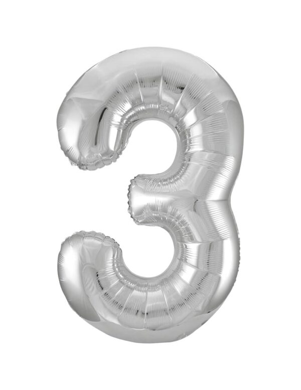 Globo Foil Número 3 Plata