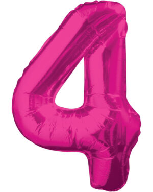 Globo Foil Número 4 Fucsia