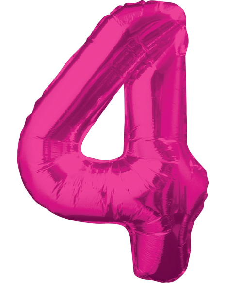 Globo Foil Número 4 Fucsia
