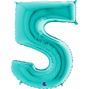 Globo Foil Número 5 Tiffany