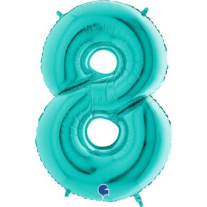 Globo Foil Número 8 Tiffany