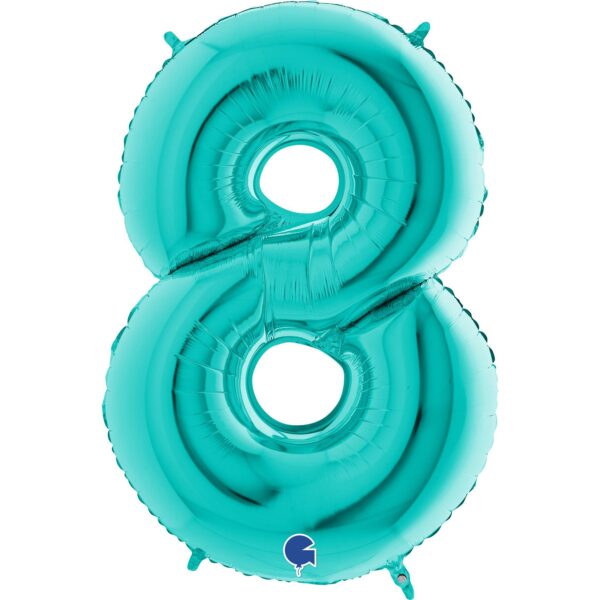 Globo Foil Número 8 Tiffany