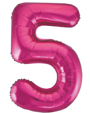 Globo Foil Número 5 Fucsia