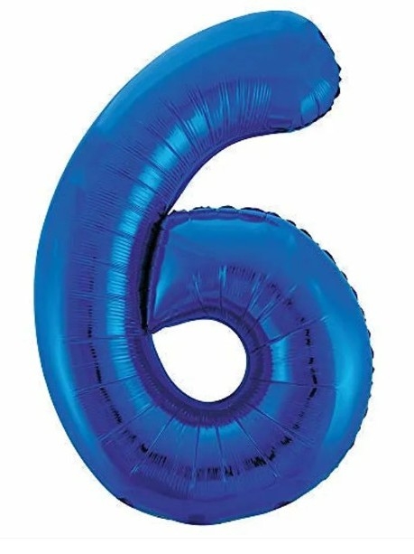 Globo Foil Número 6 Azul