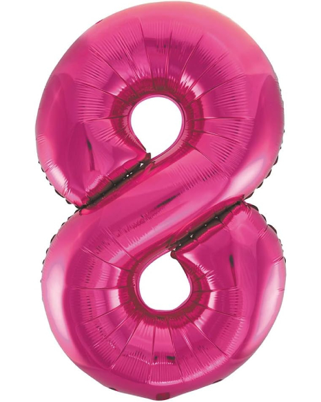 Globo Foil Número 8 Fucsia