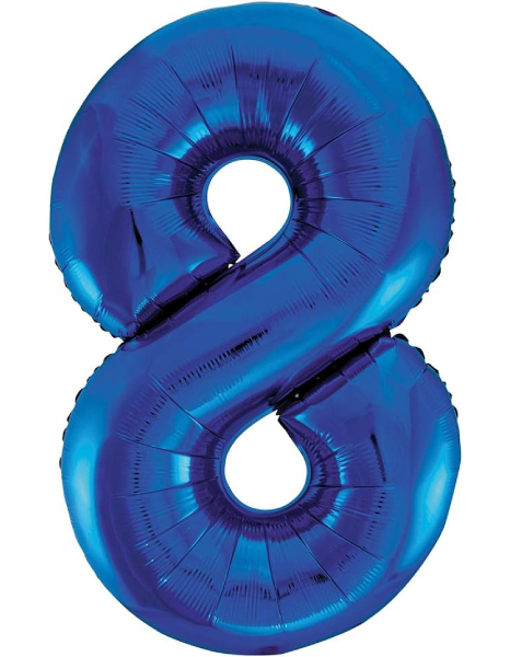 Globo Foil Número 8 Azul