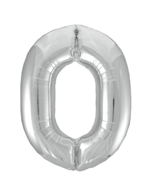 Globo Foil Número 0 Plata