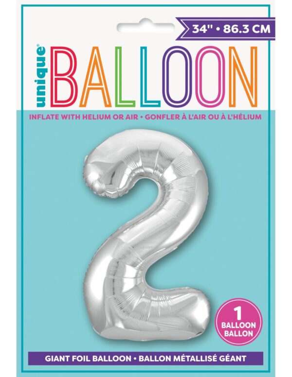 Globo Foil Número 2 Plata