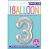 Globo Foil Número 3 Plata