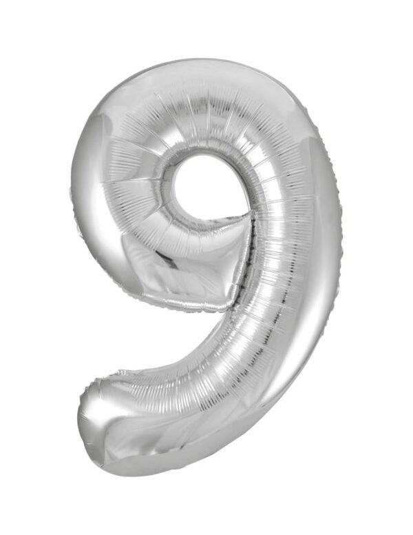 Globo Foil Número 9 Plata