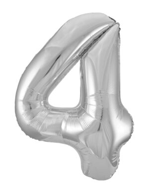 Globo Foil Número 4 Plata