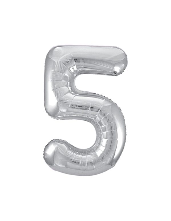 Globo Foil Número 5 Plata