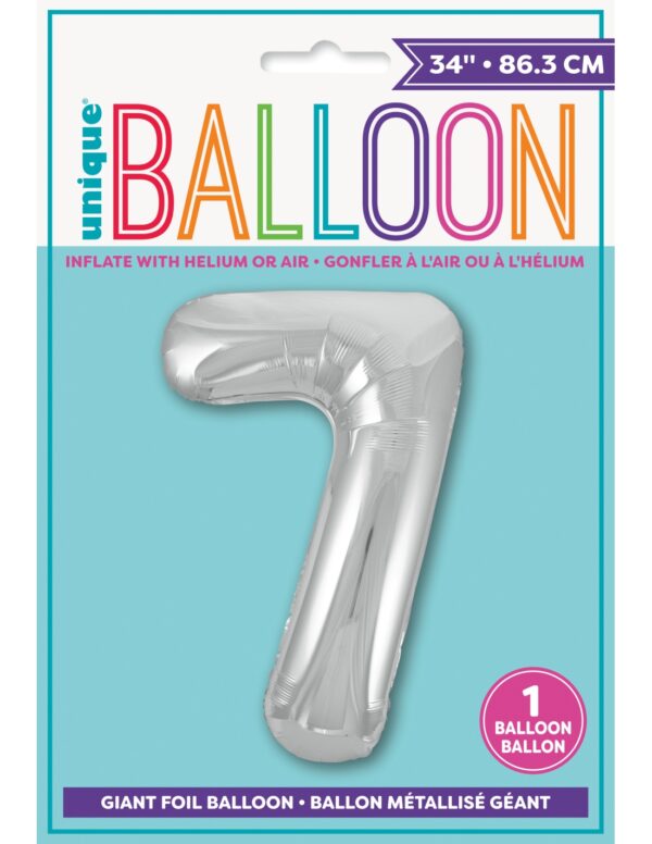 Globo Foil Número 7 Plata