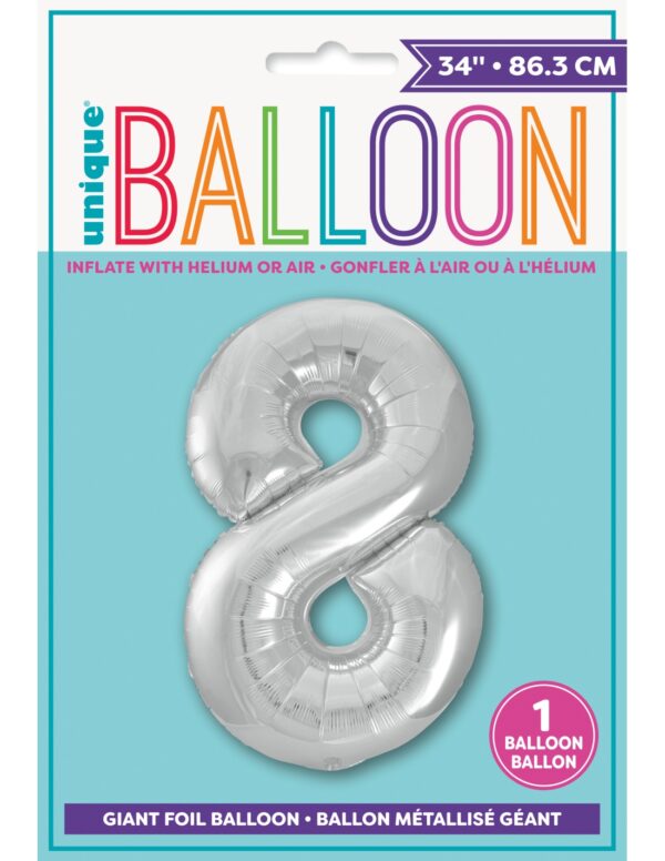 Globo Foil Número 8 Plata