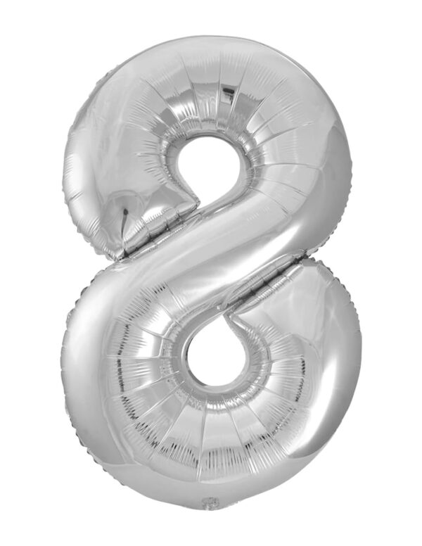 Globo Foil Número 8 Plata
