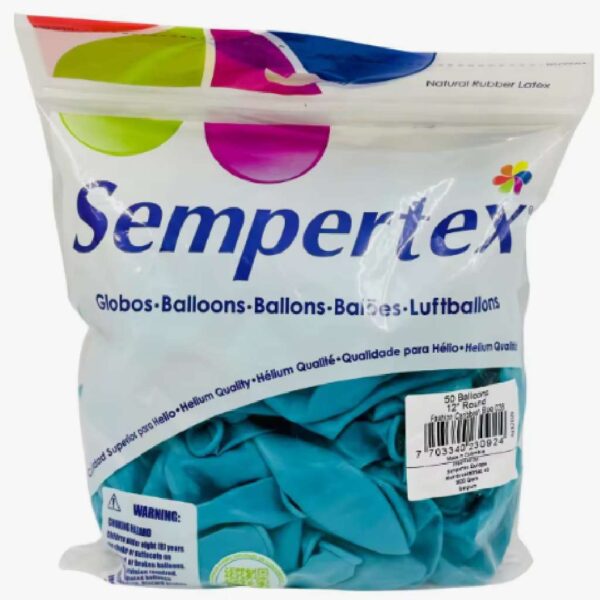 Globos latex biodegradable 50 uds Azul Caribe Sempertex Globos latex biodegradable 50 uds Azul Caribe Sempertex
