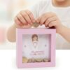 Hucha de madera rosa para niña regalo de comunión