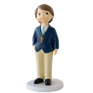 Regalo comunión niño con rosario y americana Azul