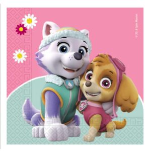 Servilletas de la Patrulla Canina con los personajes Skye y Everest