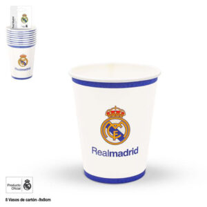 8 Vasos papel 200 ml Real Madrid