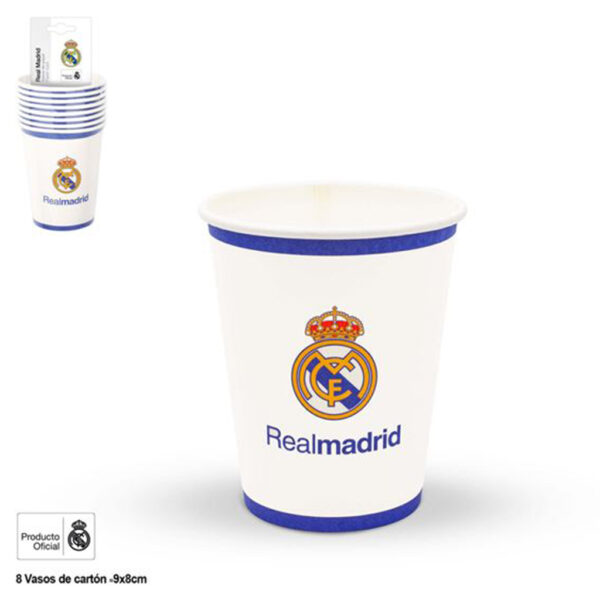 Sin título-1 8 Vasos papel 200 ml Real Madrid