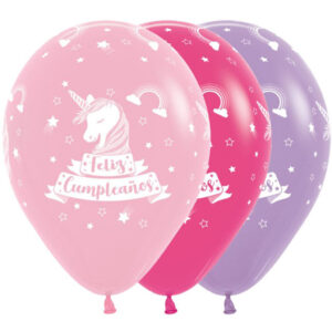 Globos latex 6 uds Feliz Cumpleaños Unicornio